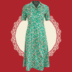 Women's Vintage Style 1940s Vintage Style Floral Cotton Shirtwaister Dress
