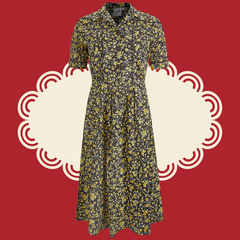 Women's Vintage Style 1940s Vintage Style Floral Cotton Shirtwaister Dress