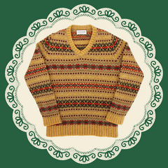 Men's Vintage Style Fairisle Scottish Wool Knitwear