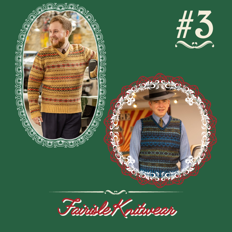 Men's Vintage Style Fairisle Scottish Wool Knitwear