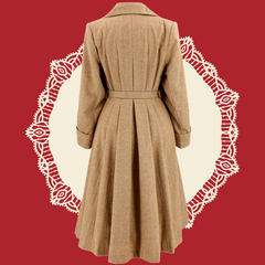 1940s Vintage Style Promenade Coat in Camel Brown