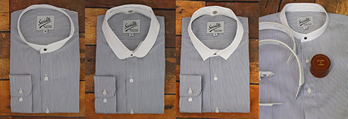 Blue Detachable Collar Shirt