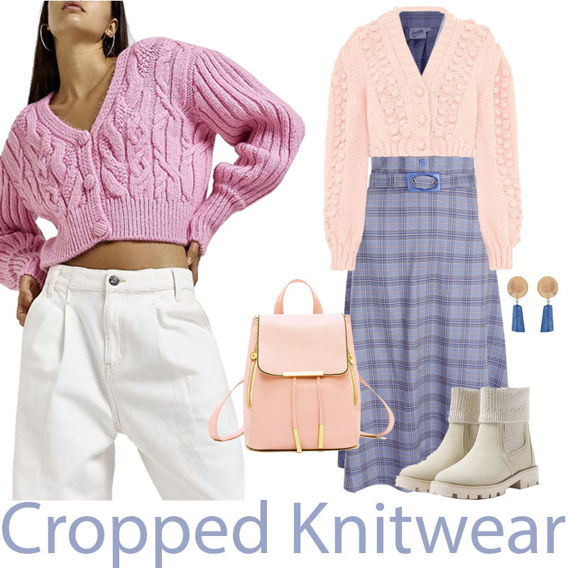 Cropped knitwear mixed with vintage.