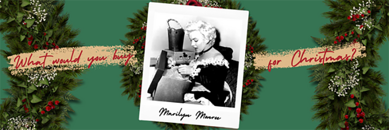 Marilyn Monroe opening a gift