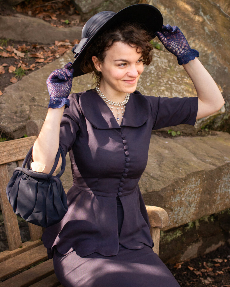 Vittoria wearing the Verity 1940s skirt suit