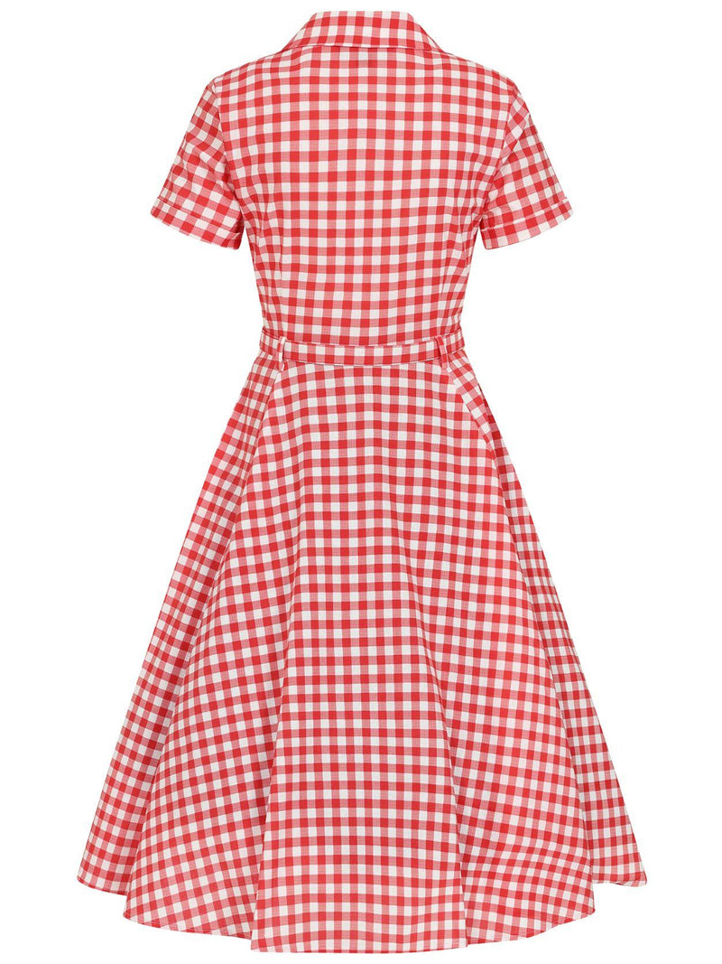 Red Gingham Vintage 50s Style Shirtwaister Dress – RevivalVintage