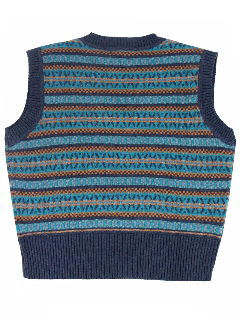 Walter 1940s Style Fair Isle Tank Top in Kingfisher Blue – RevivalVintage