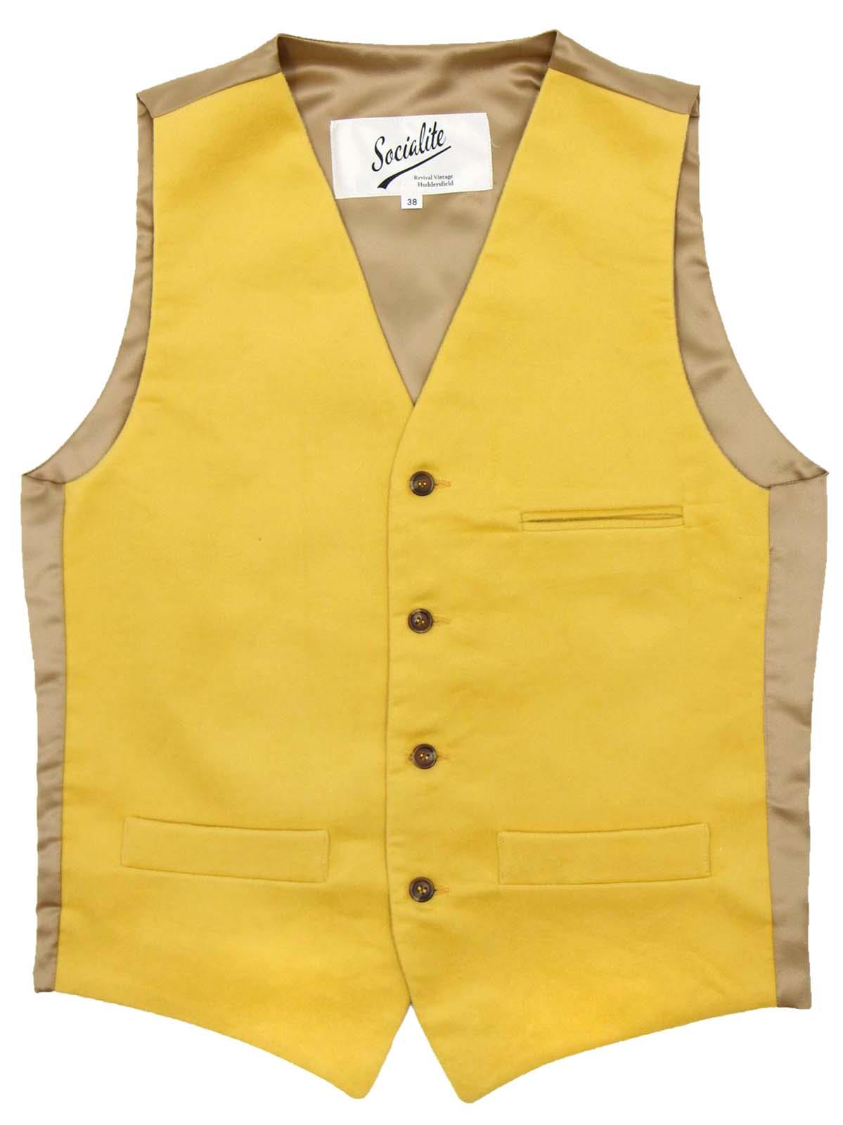 Socialite Hand Made Yellow Moleskin Waistcoat – RevivalVintage