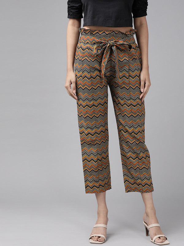 Zig-zag Printed Co-ord Set With Kaftan Top and Palazzo Pants – AMRUT