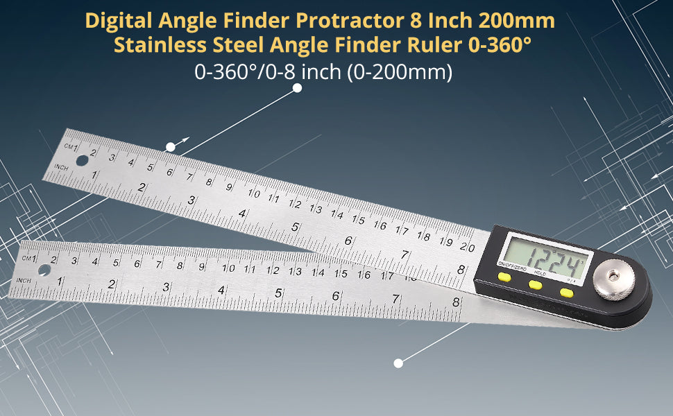 AMTOVL Digital Angle Finder Protractor 8 Inch