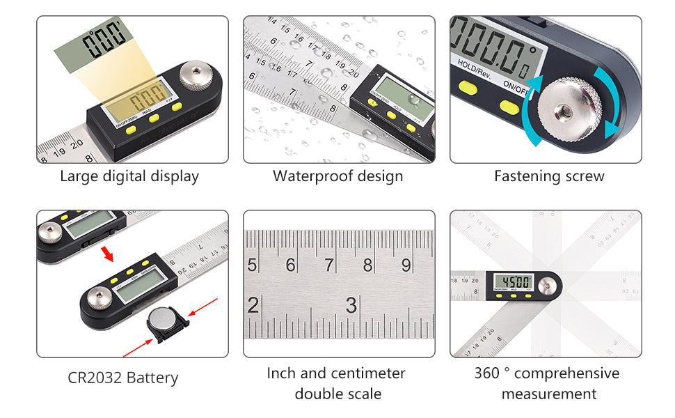 AMTOVL Digital Angle Finder Protractor 8 Inch