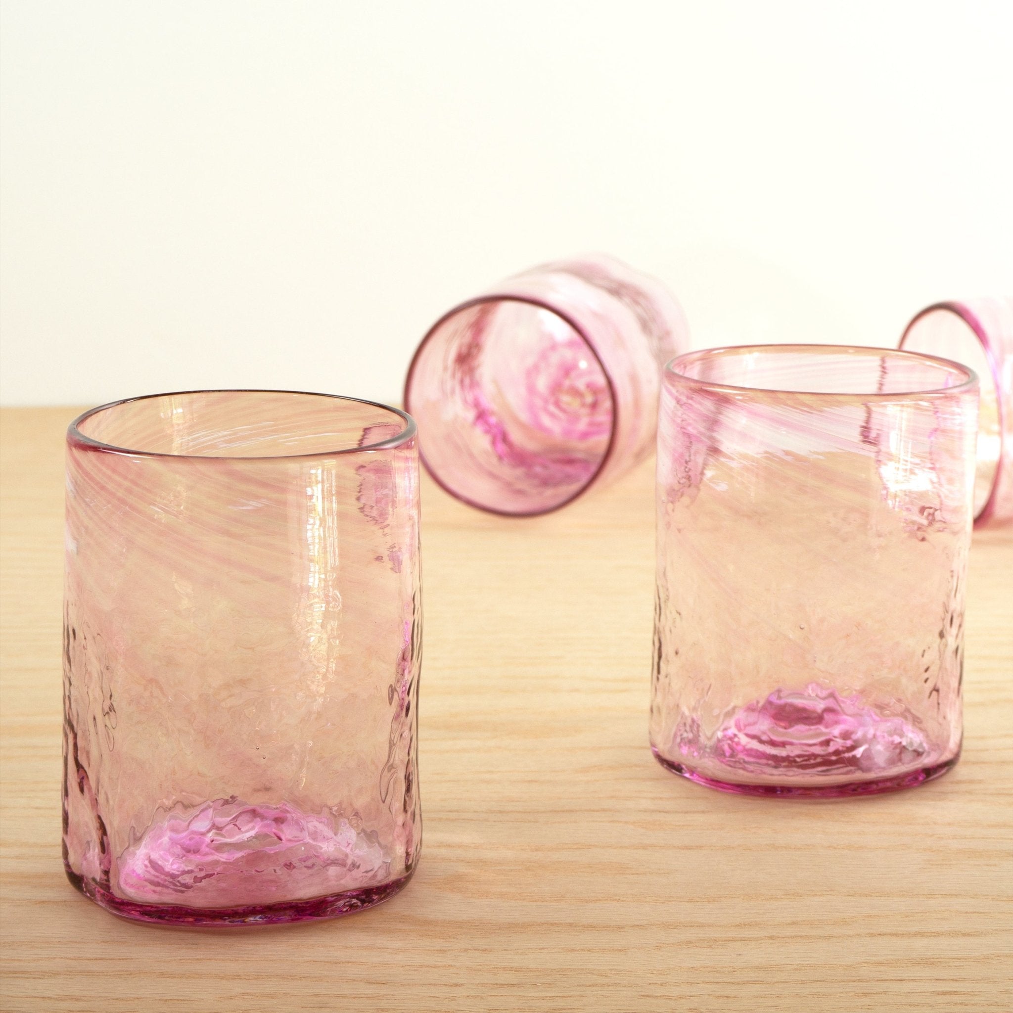 Colorful Hand Blown Glass Tumblers from Oaxaca (Medium)