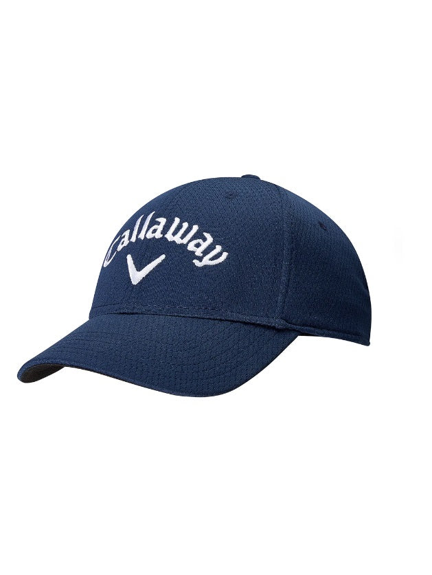 View Side Crested Structured Golf Hat In Navy information