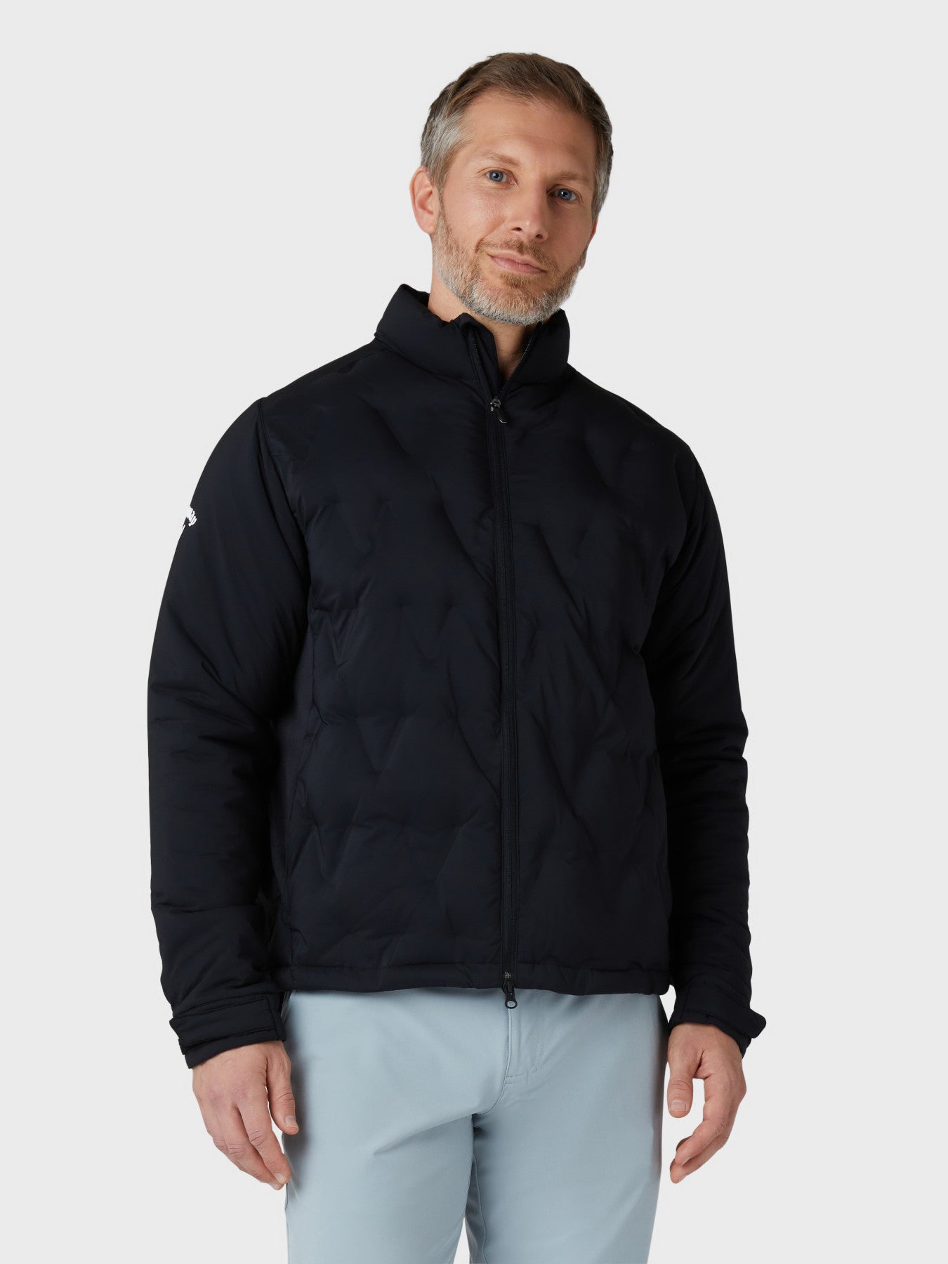 View Mens Chevron Welded Quilted Jacket In Caviar Caviar XXL information