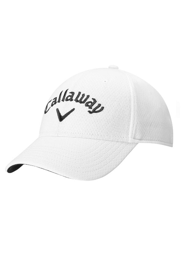 View Side Crested Structured Golf Hat In White information