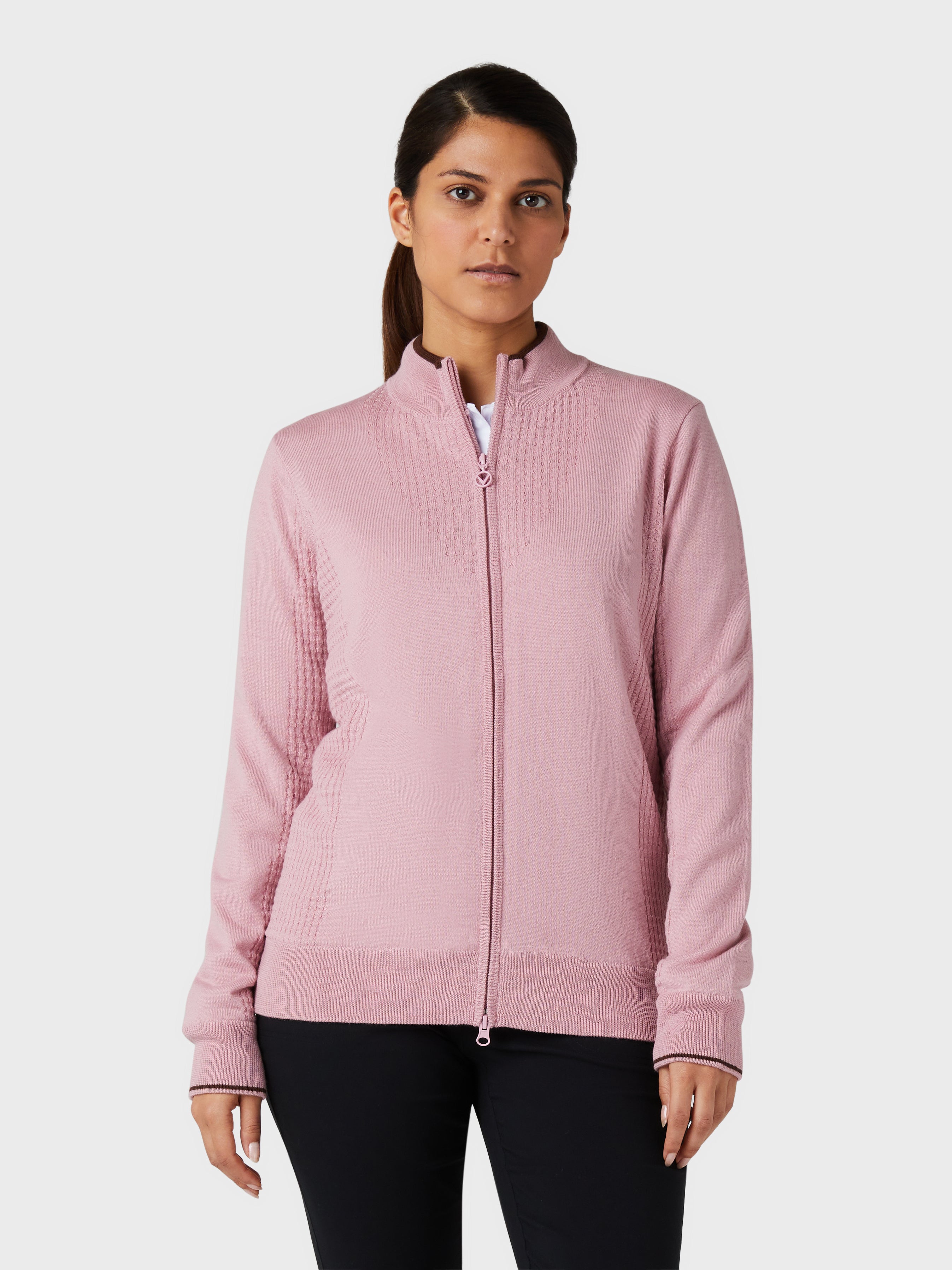 View Womens Windstopper FullZip Sweater In Pink Nectar information