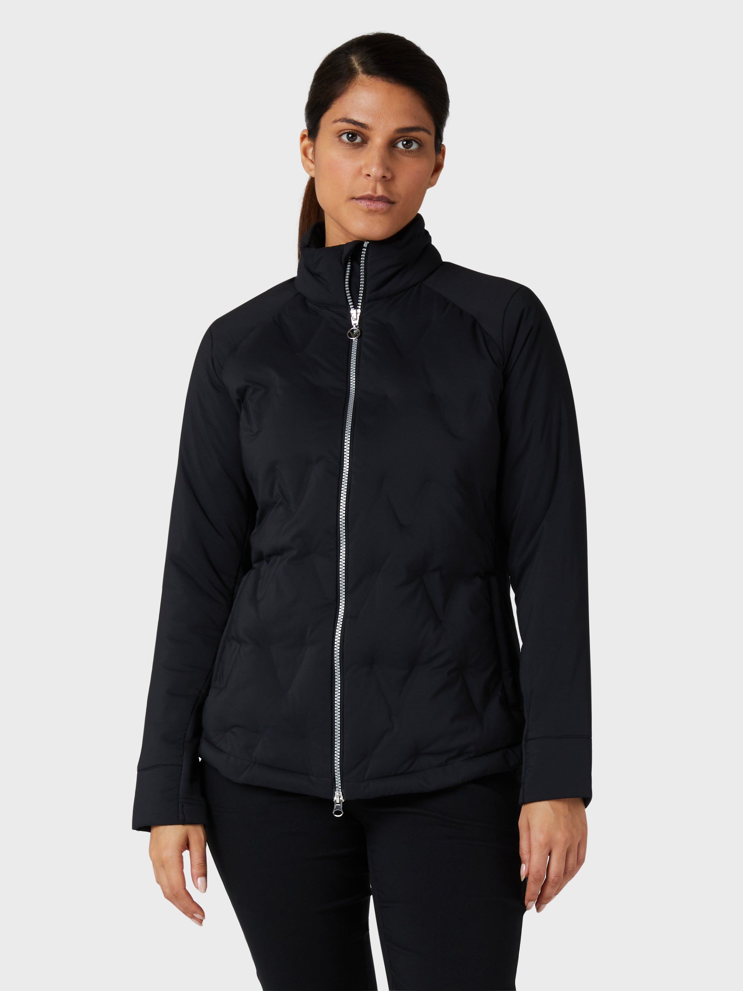 View Womens Primaloft Chev Quilted Jacket In Caviar Caviar S information