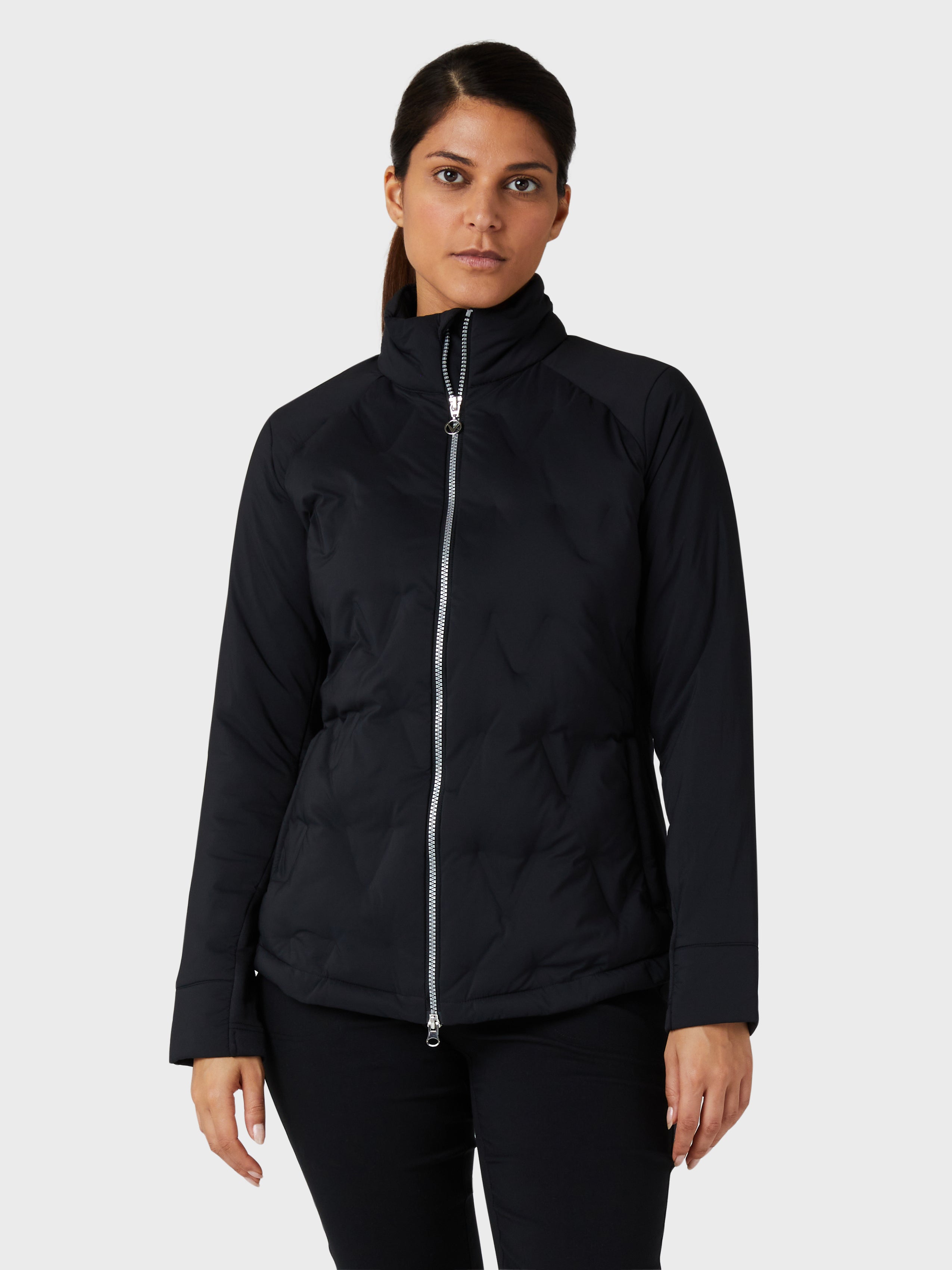 View Womens Primaloft Chev Quilted Jacket In Caviar information