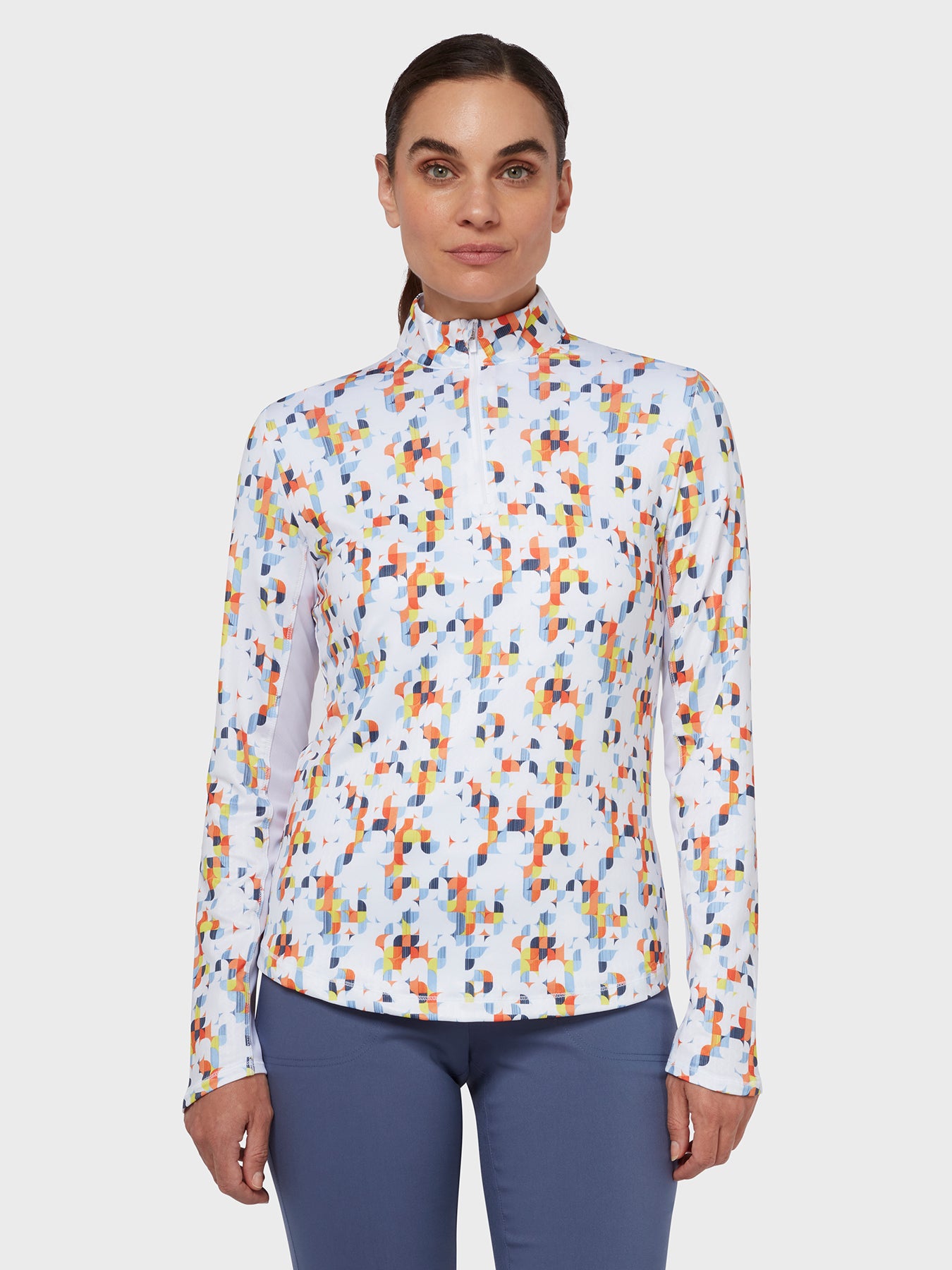View Geo Printed Womens Top In Brilliant White information