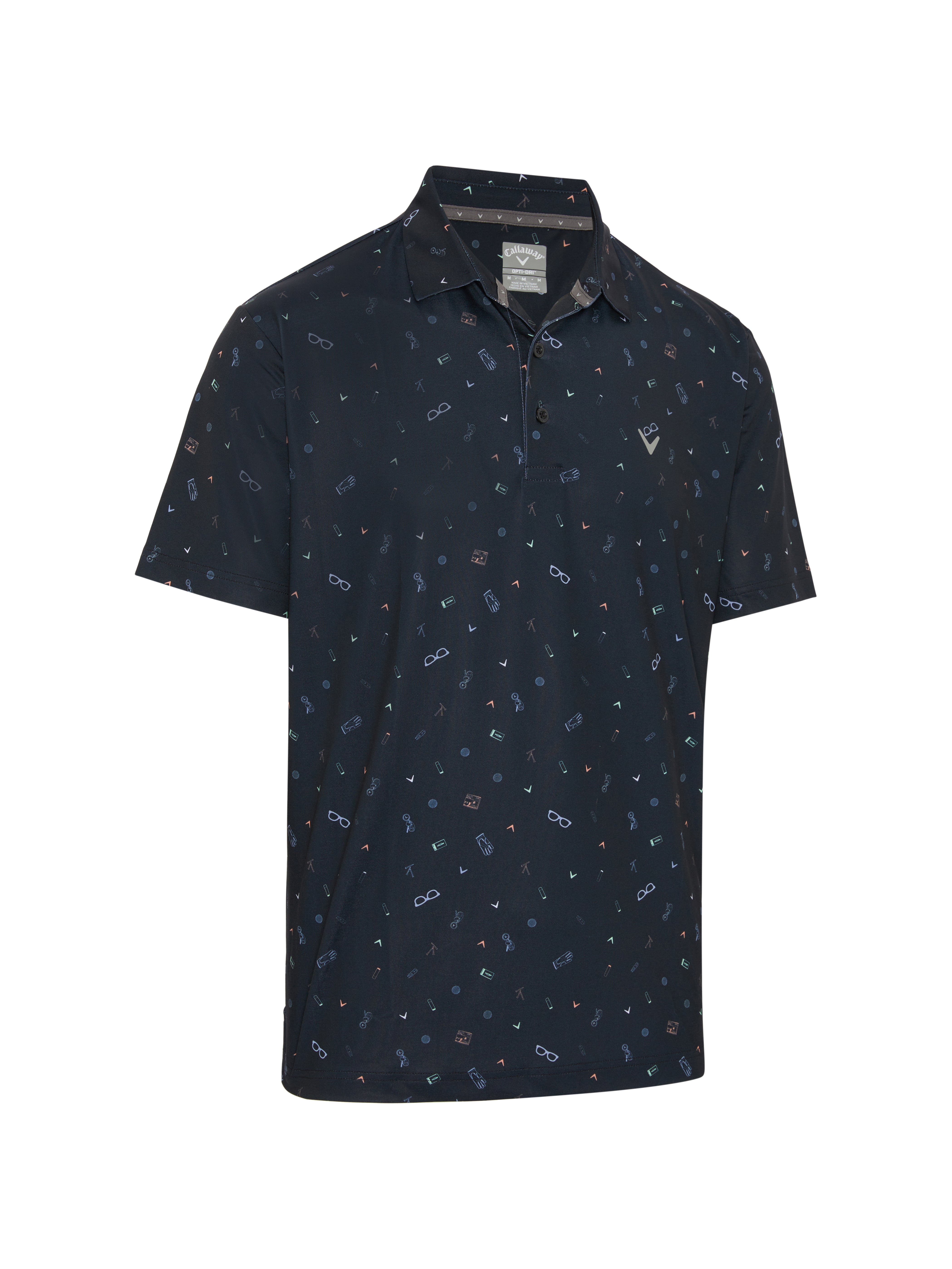 View All Over Golf Bag Essenials Print Polo Shirt In Caviar information