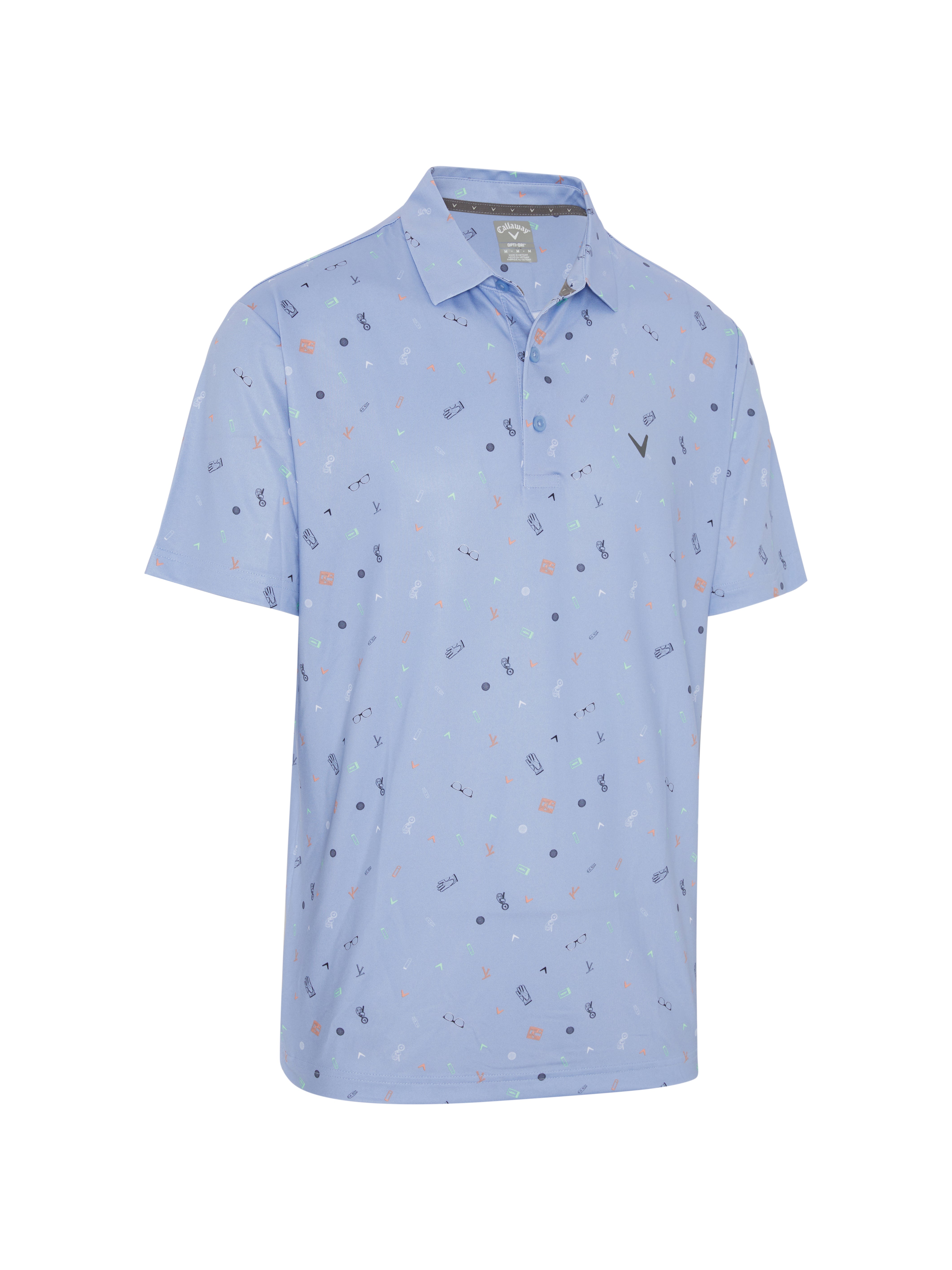 View All Over Golf Bag Essenials Print Polo Shirt In Chambray information