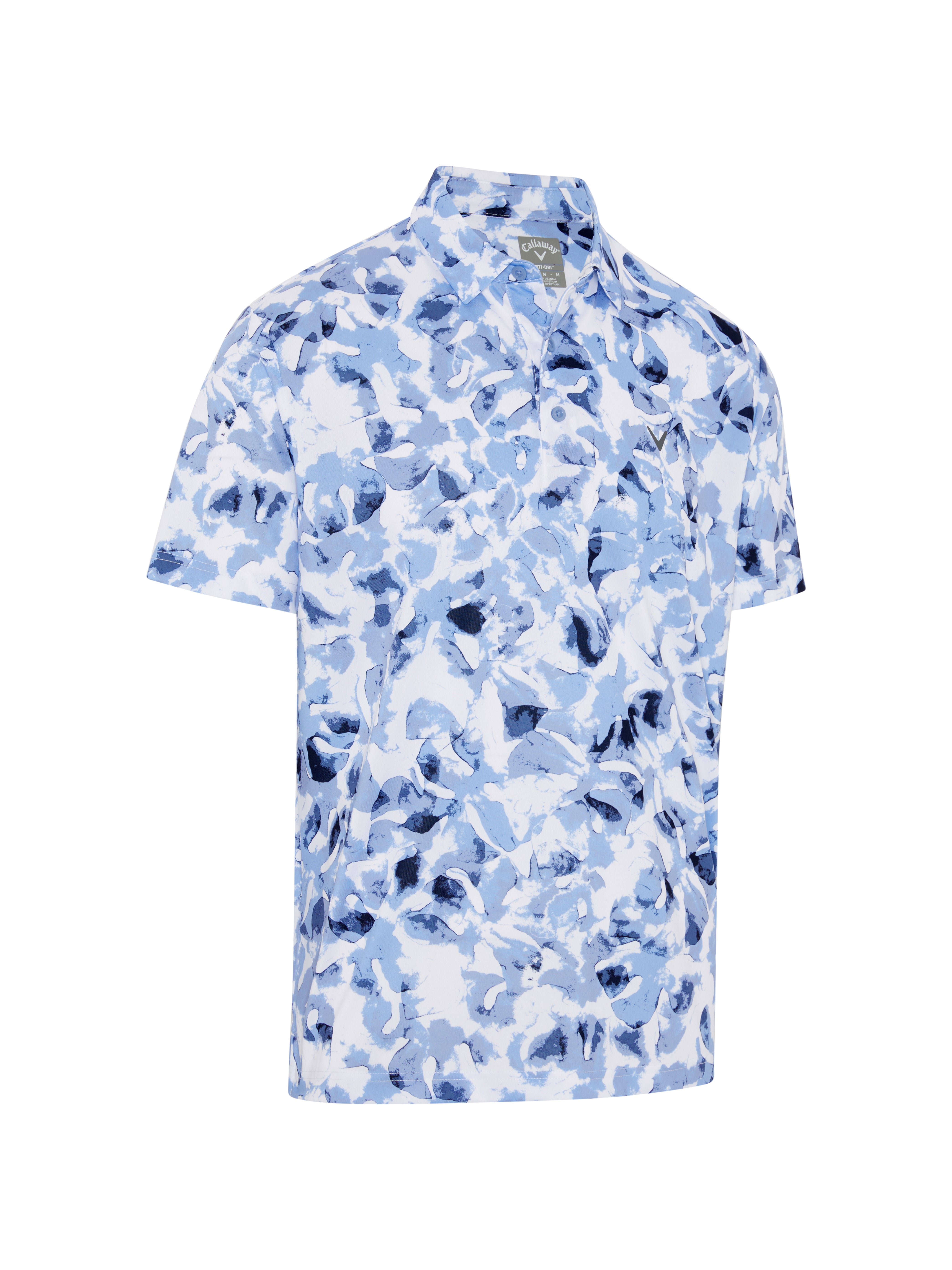 View All Over Tye Dye Golf Print Polo Shirt In Chambray information