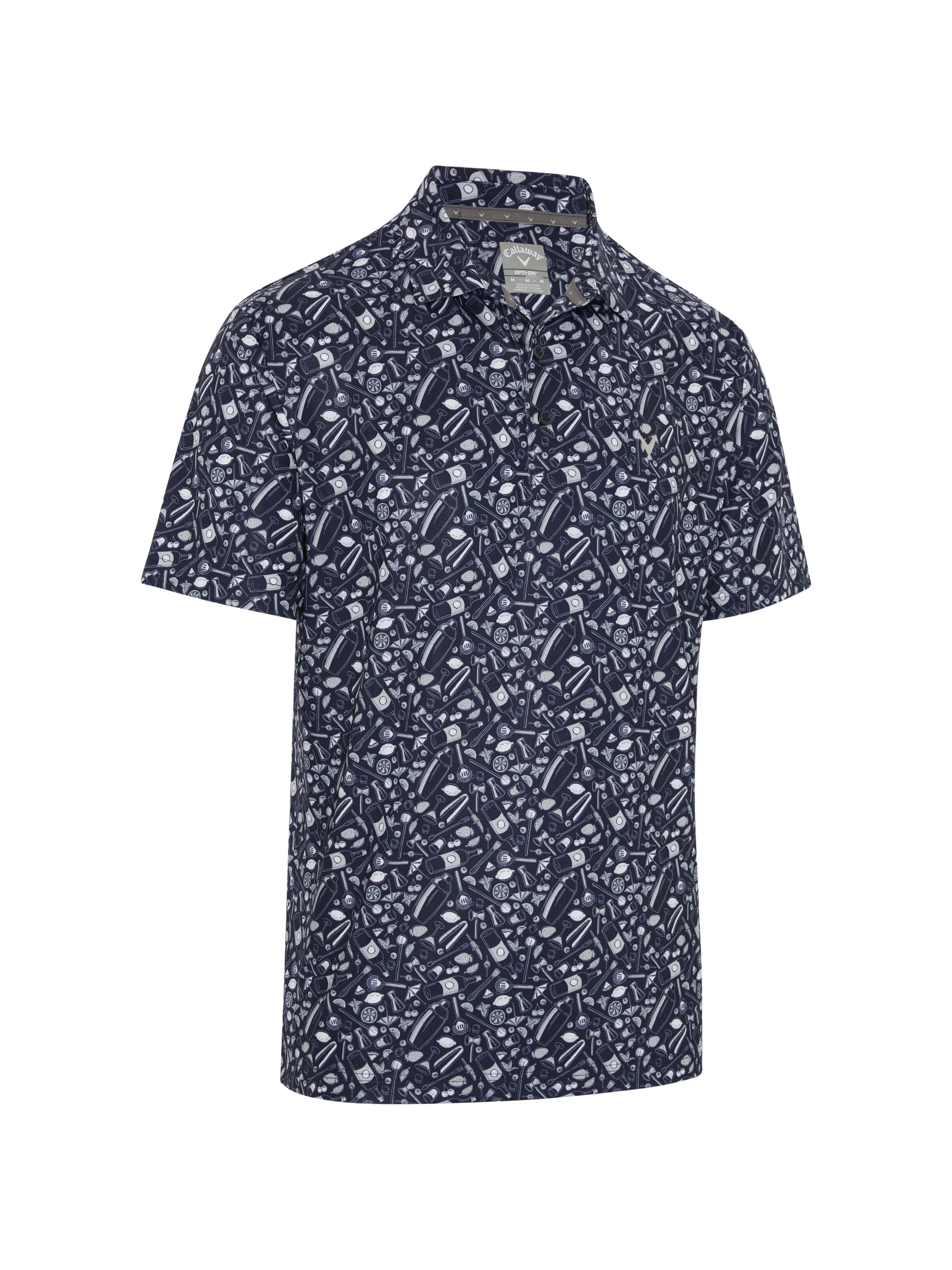View All Over Tropical Print Polo Shirt In Peacoat information