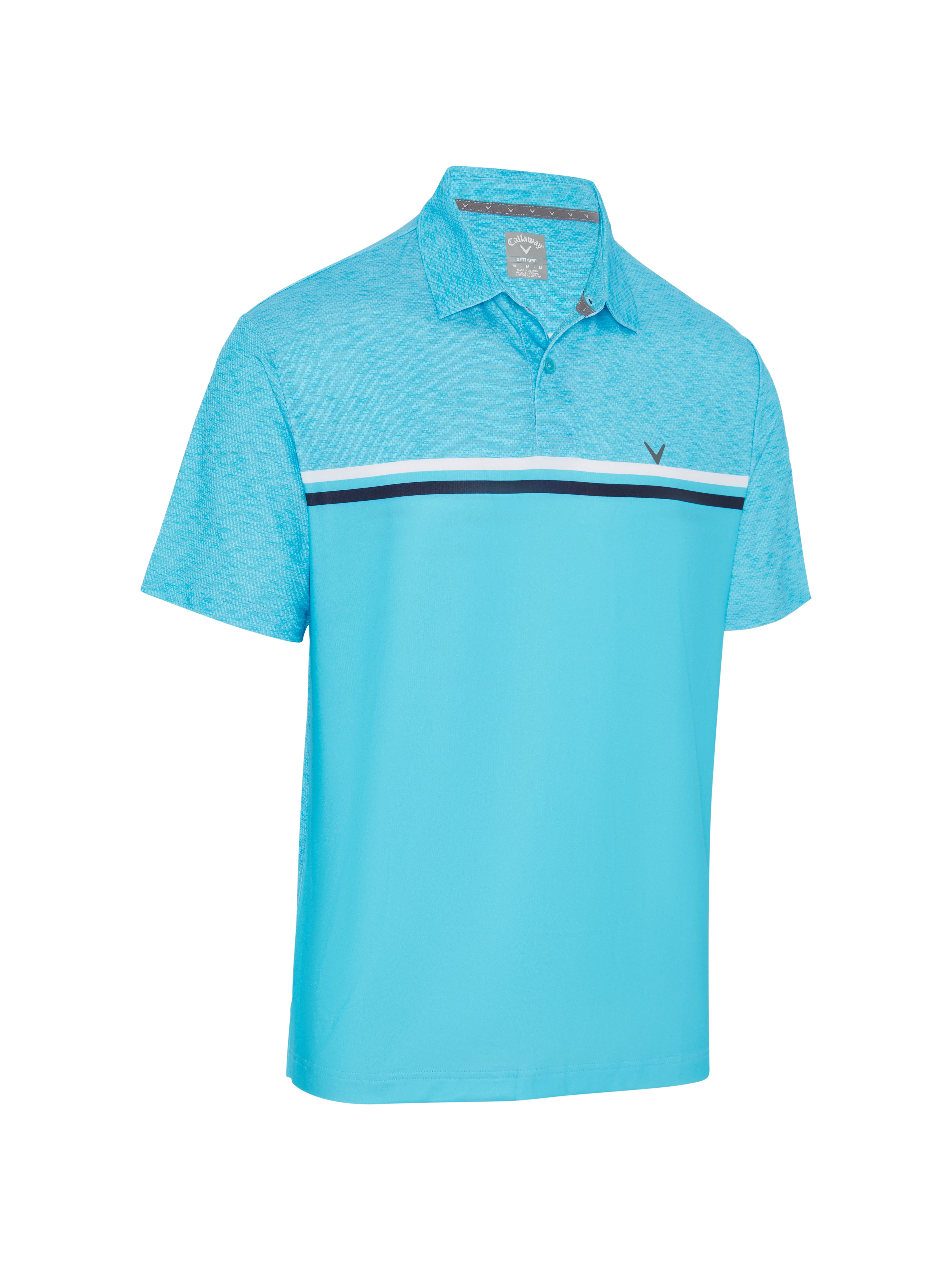 View Short Sleeve Engineered Printed Block Polo Shirt In River Blue information