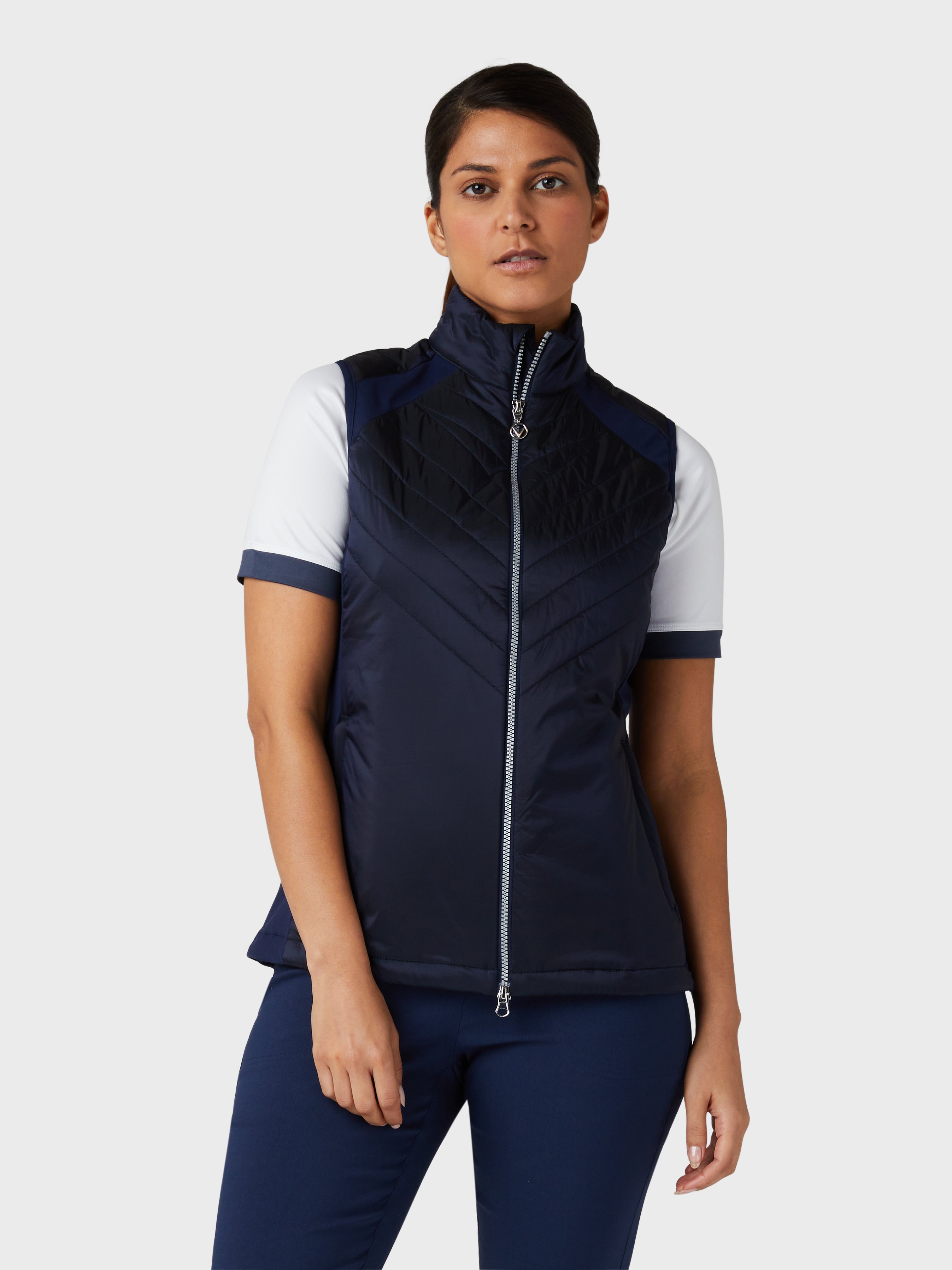 View Womens Chev Primaloft Quilted Gilet In Peacoat Peacoat S information