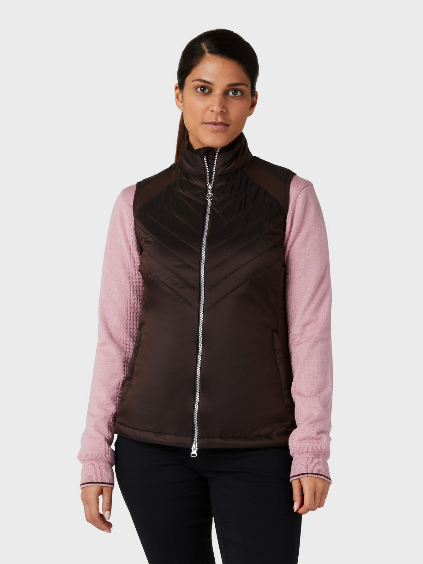 View Womens Chev Primaloft Quilted Gilet In Chicory Coffee information