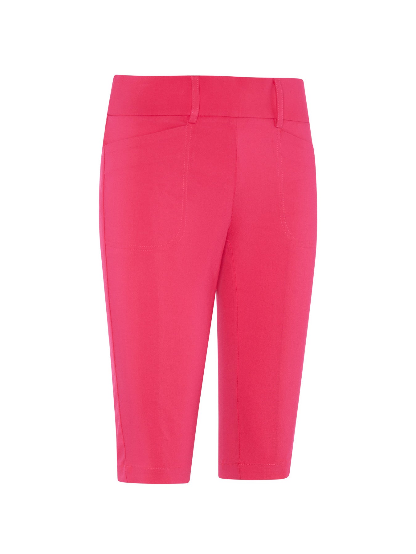 View Womens PullOn Stretch Tech Bermuda Golf Shorts In Pink Peacock information
