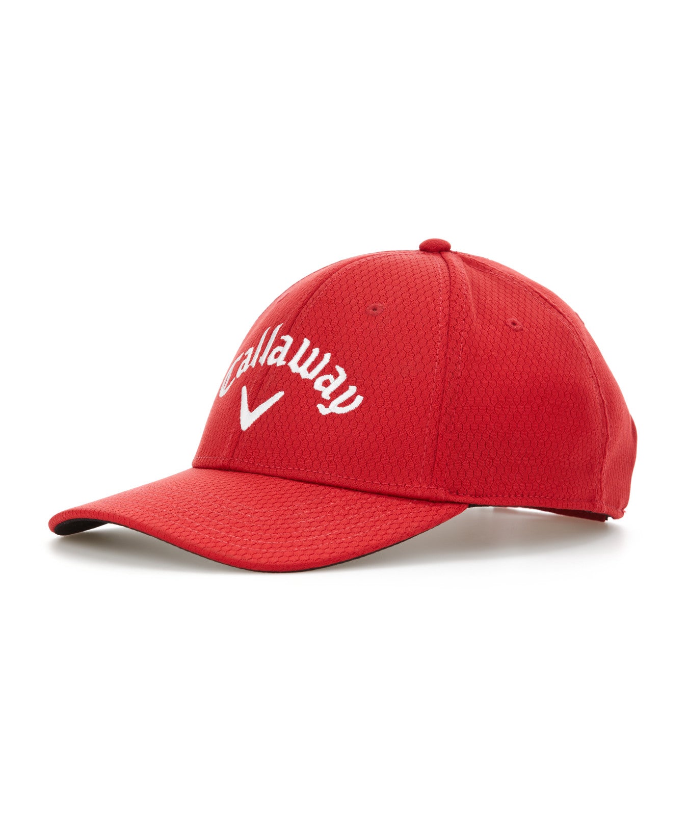 View Side Crested Structured Golf Hat In Red information