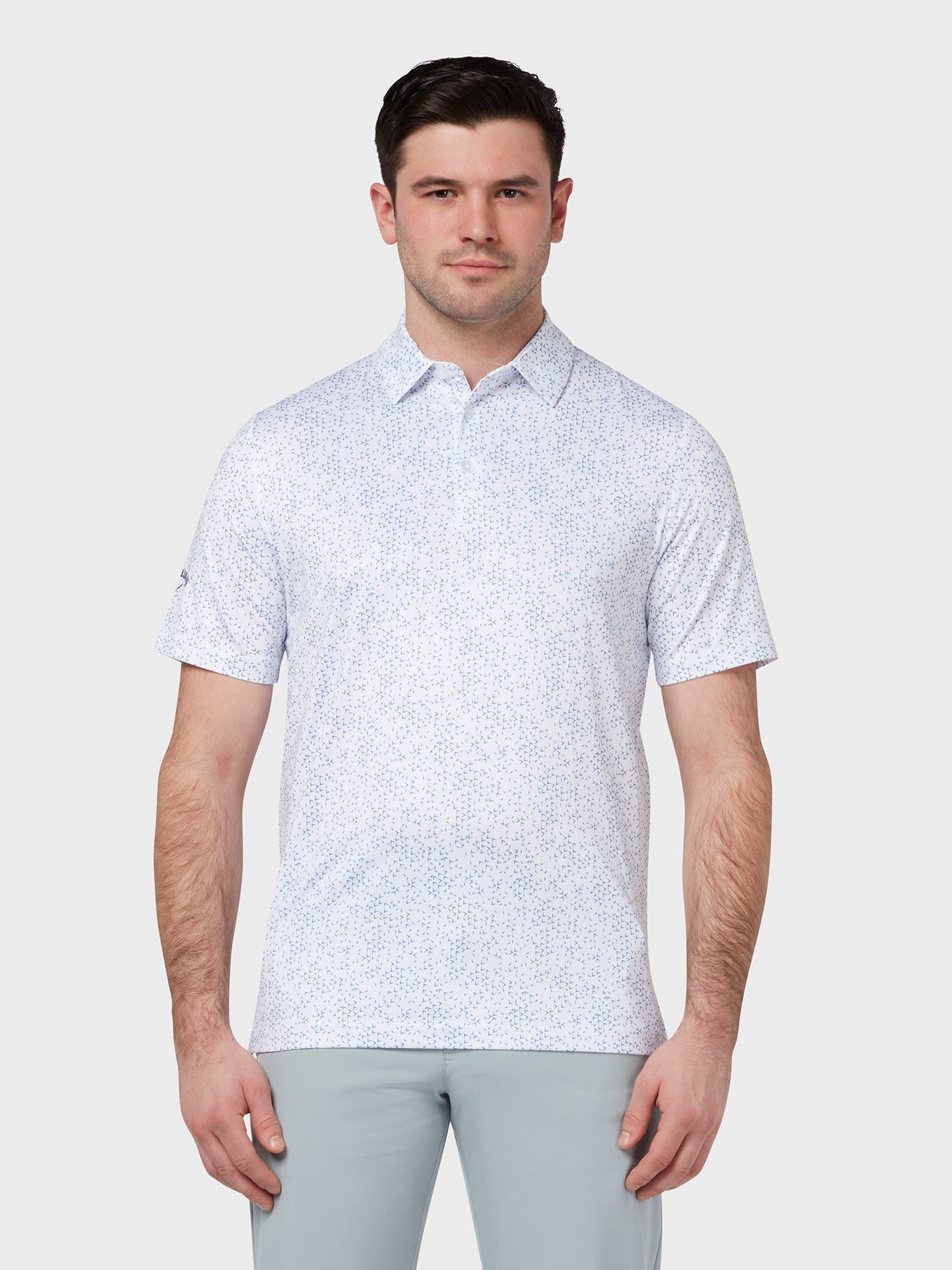 View All Over Chev Printed Polo In Bright White Bright White M information