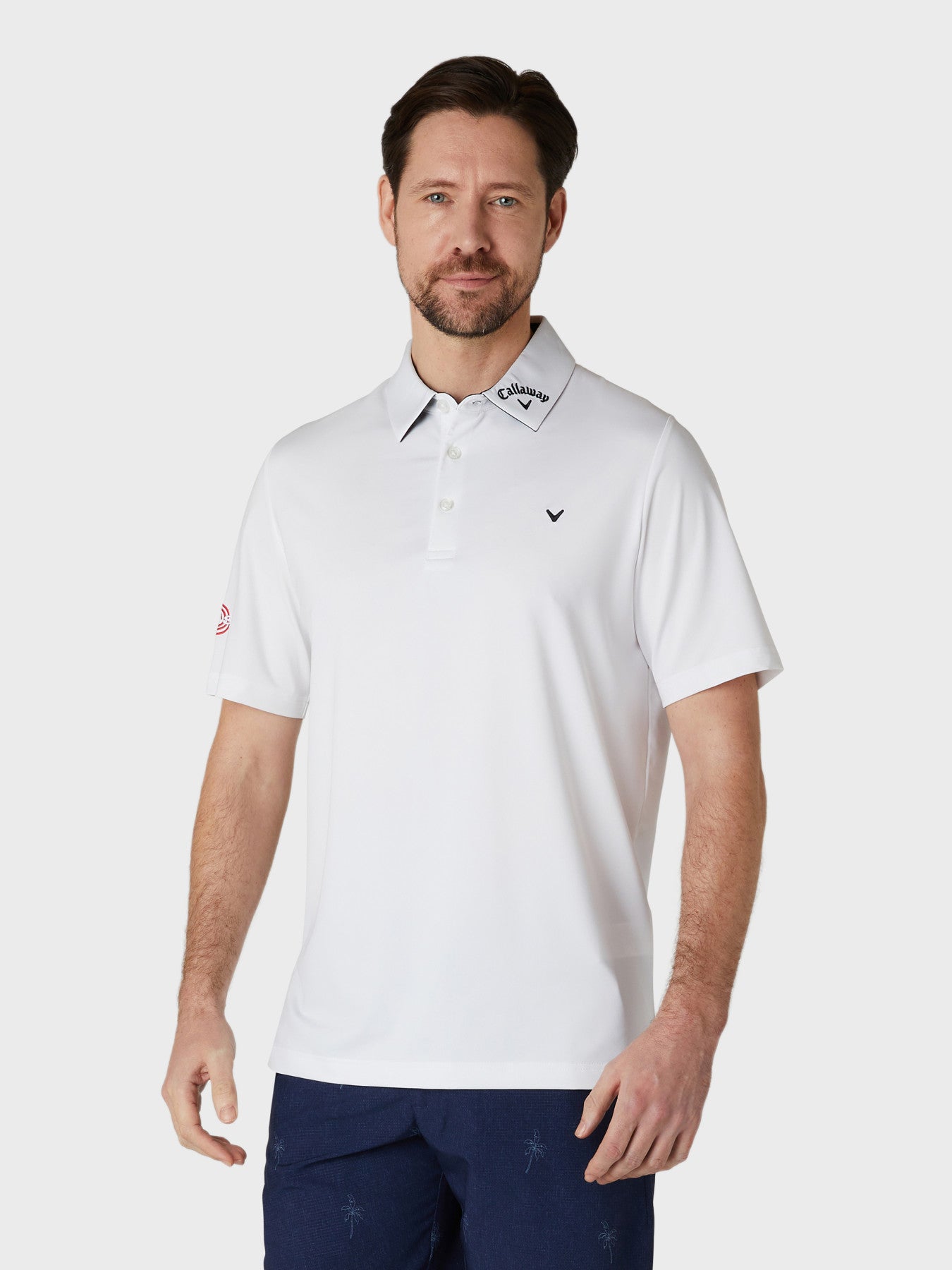 View Short Sleeve Odyssey Block Polo Shirt In Bright White information