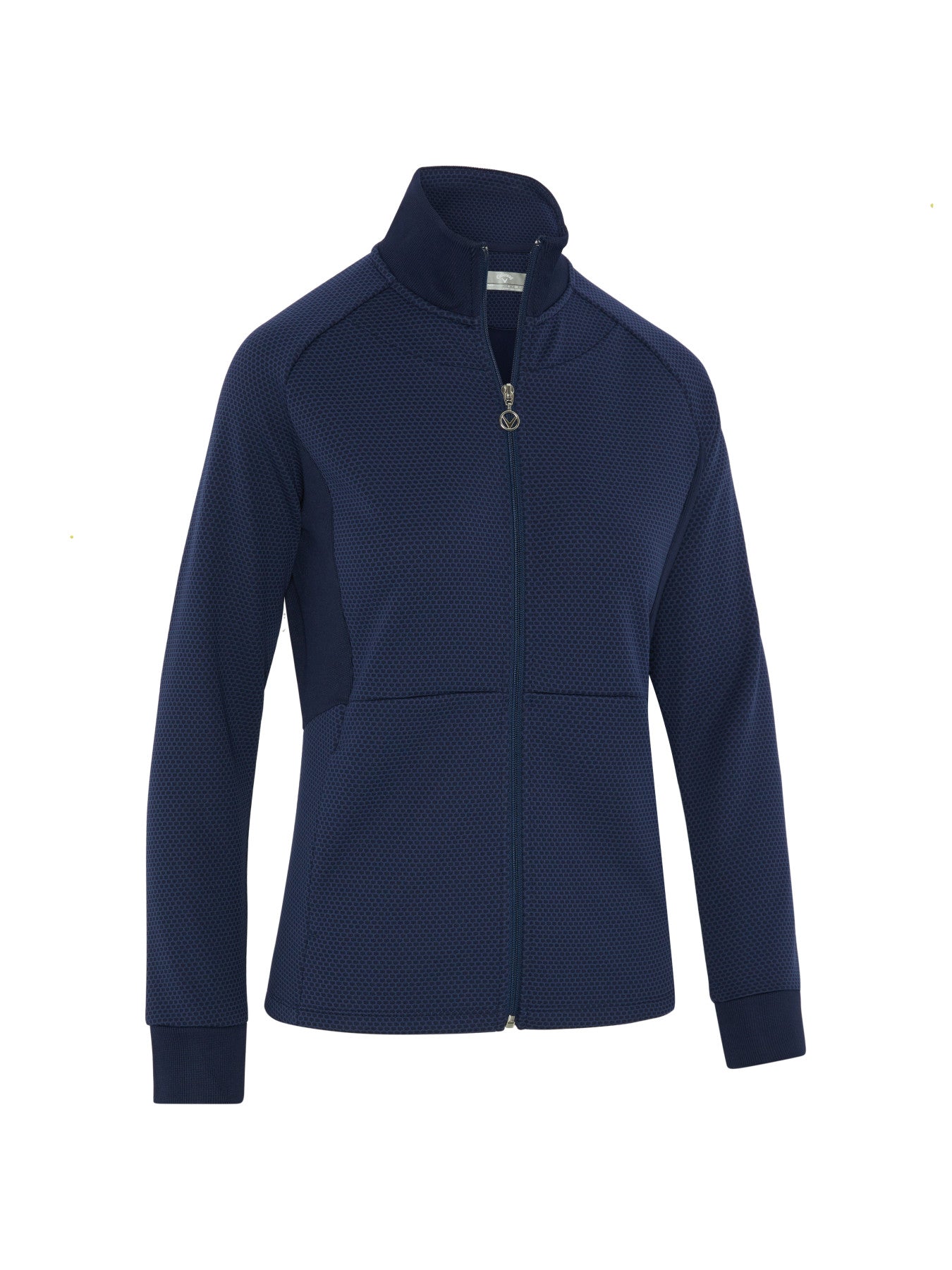 View Womens Hexagon Heather Fleece Long Sleeve Golf Jacket In Peacoat information