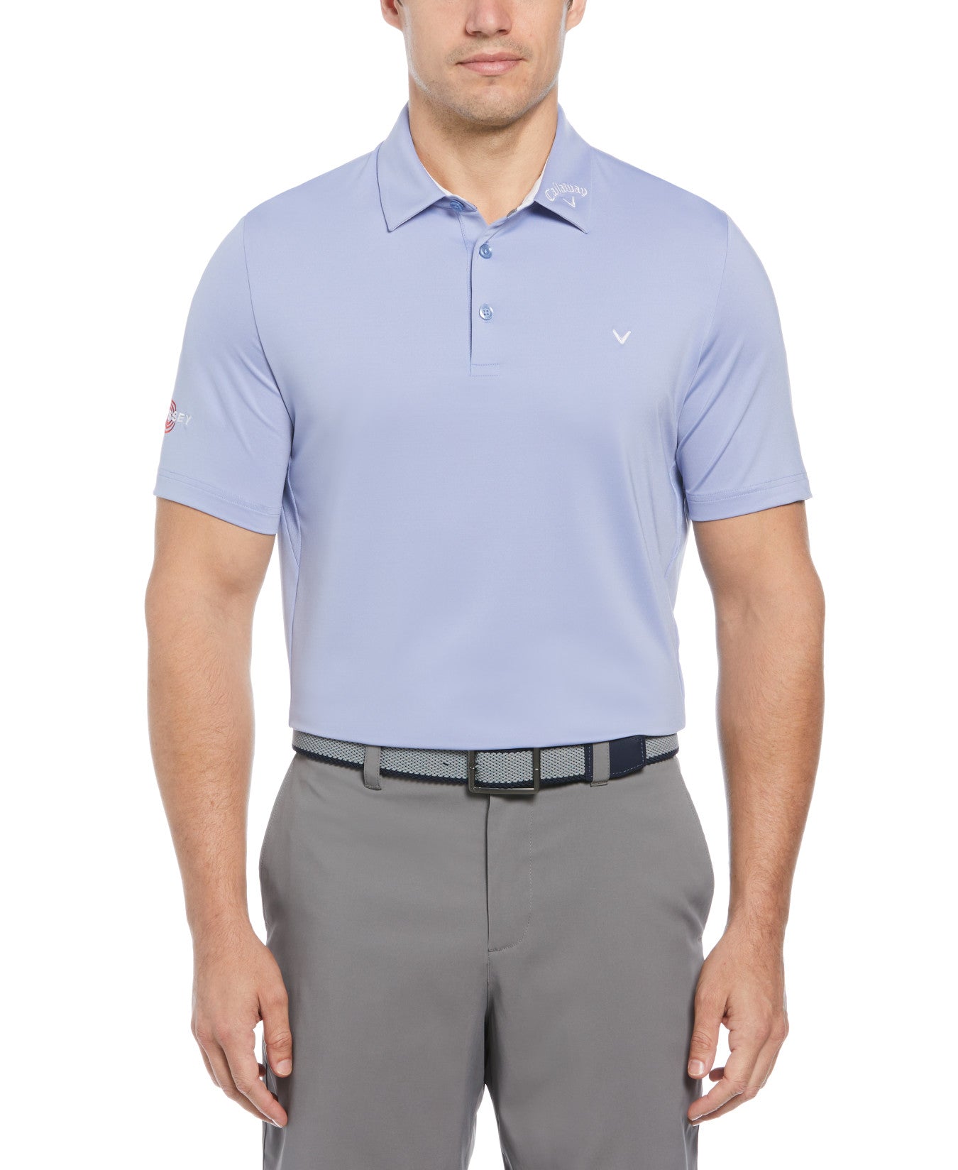 Short Sleeve Odyssey Block Polo Shirt In Chambray - Callaway Apparel Europe product image