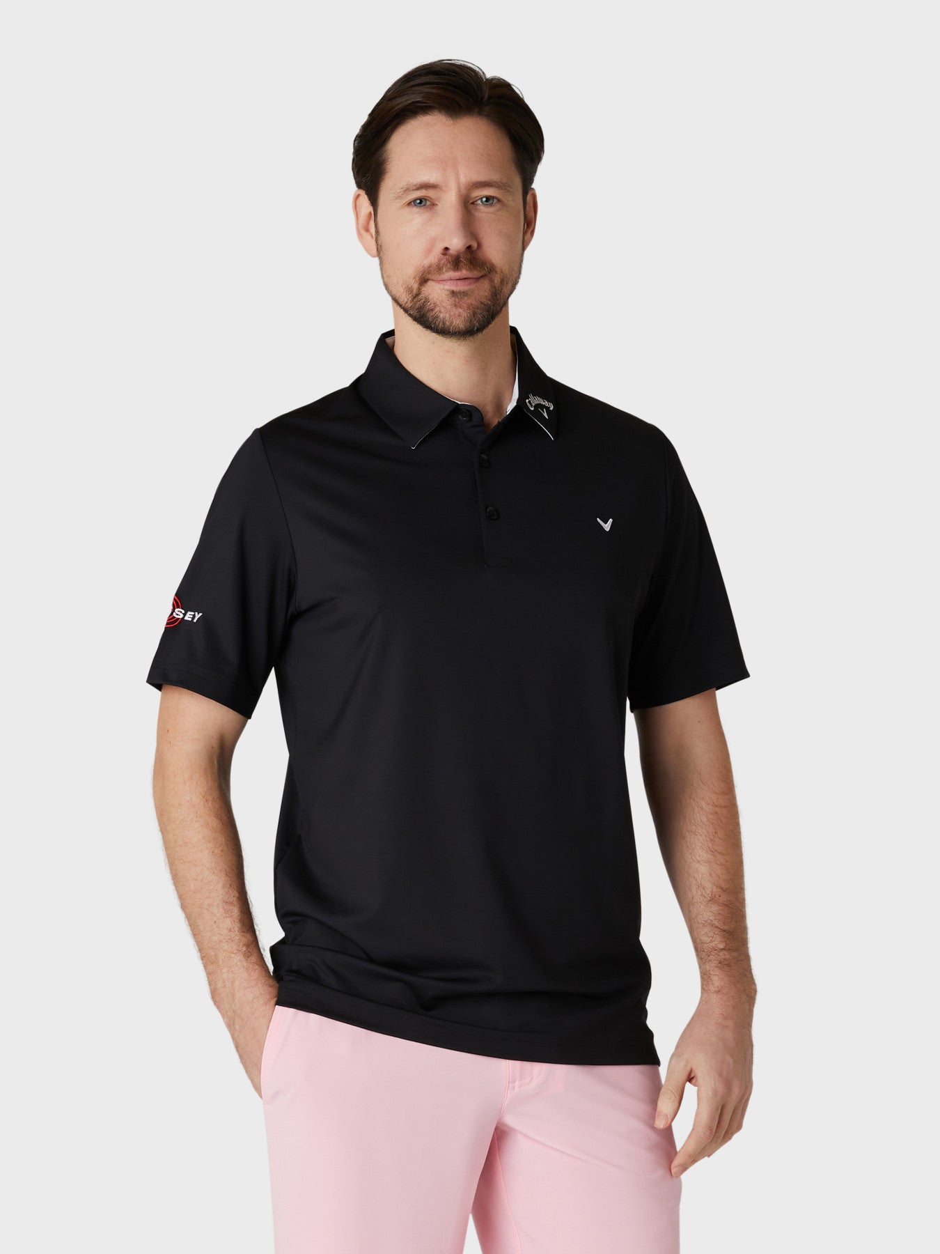 View Short Sleeve Odyssey Block Polo Shirt In Caviar information