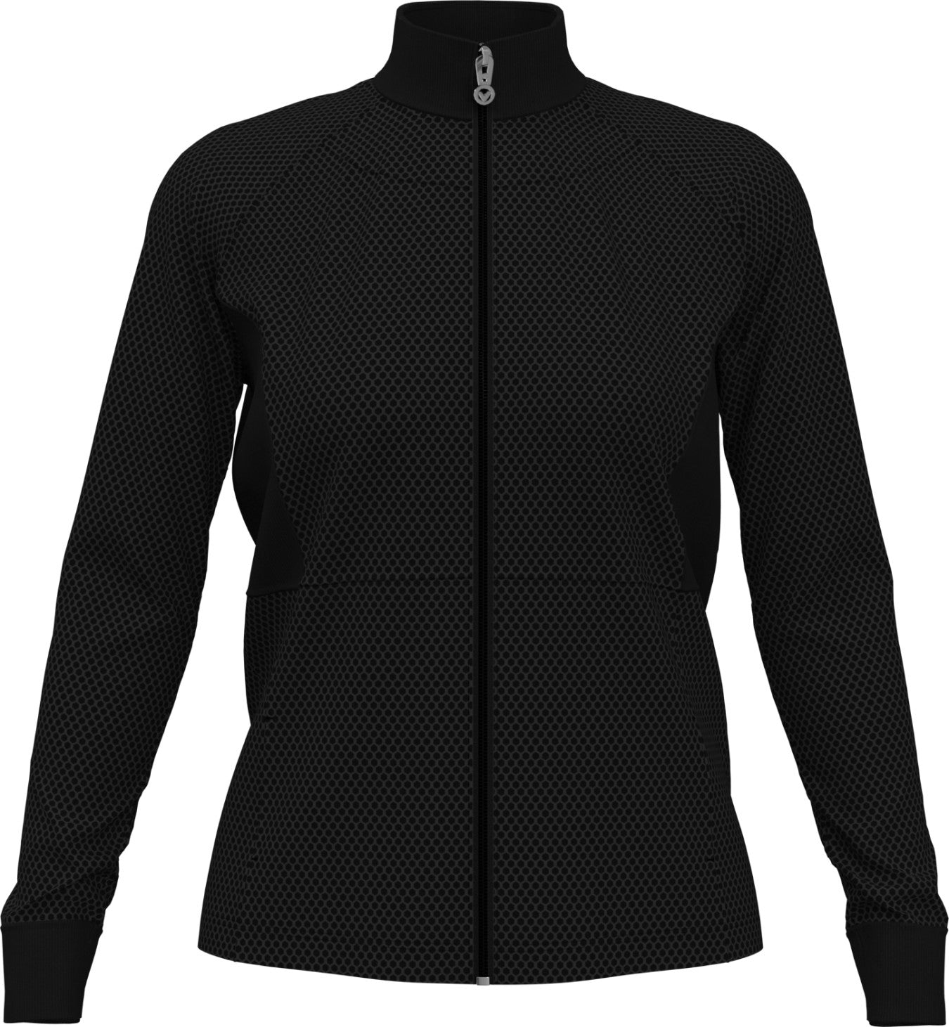 View Womens Hexagon Heather Fleece Long Sleeve Golf Jacket In Caviar information