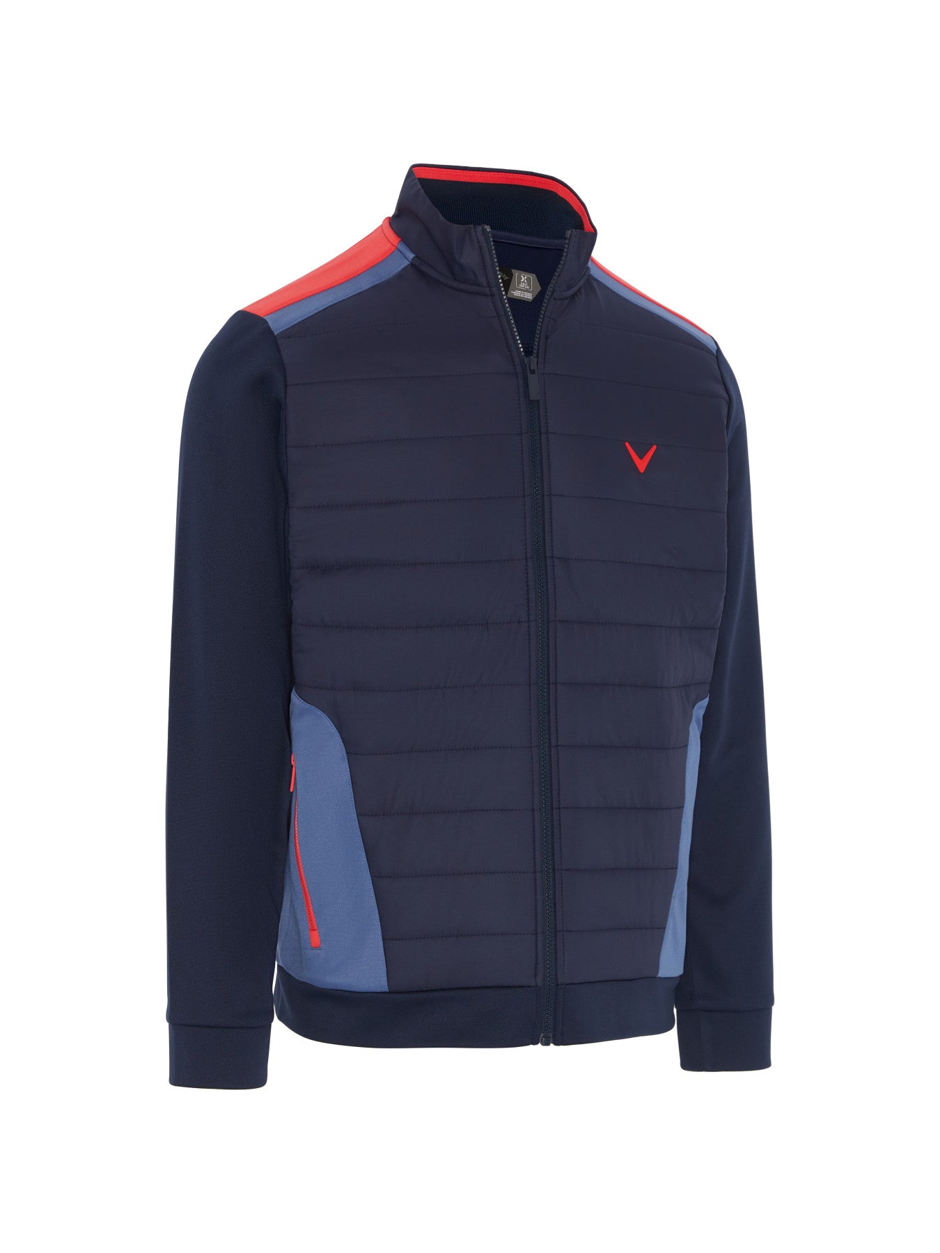 View Long Sleeve Racer Mixed Media Puffer In Navy Blazer information