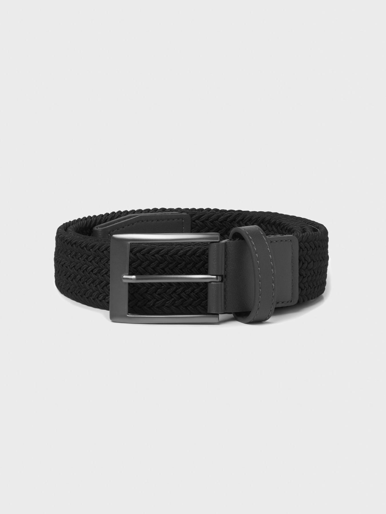 View Solid Braided Belt In Caviar information