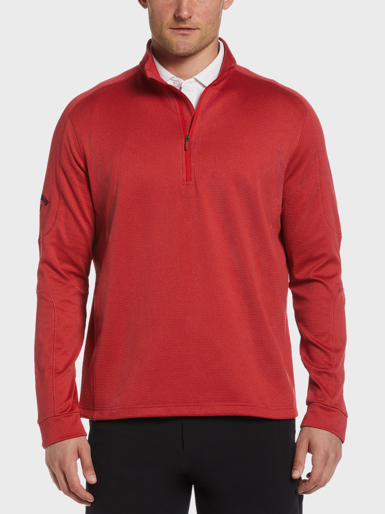 View Waffle Knit Pullover In True Red Heather True Red Heather XXXL information