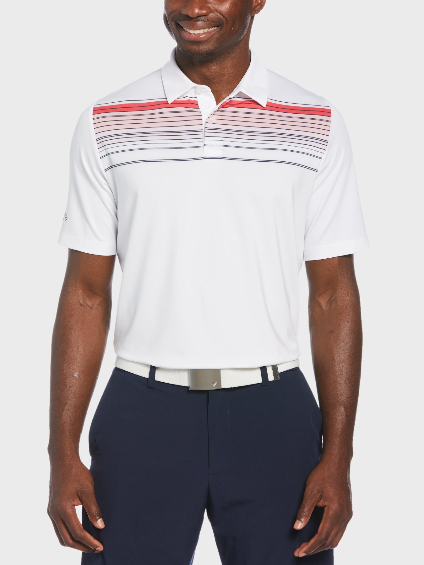 View Energized Stripe Polo In Bright White Bright White M information