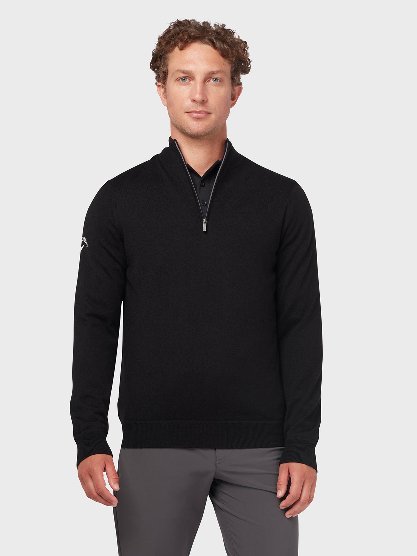 View Windstopper Quarter Zipped Sweater In Black Ink information
