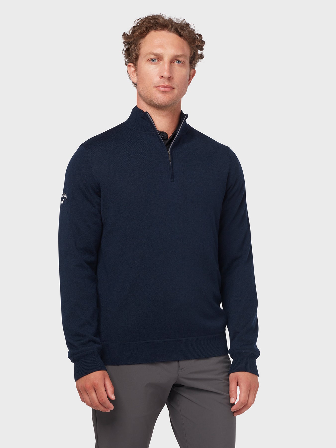 View Windstopper Quarter Zipped Sweater In Navy Blue Navy Blue S information