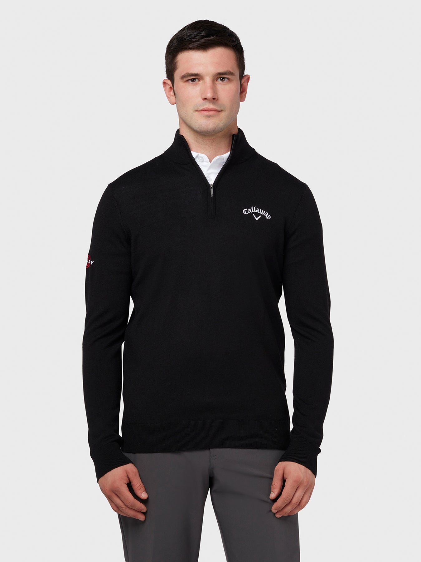 View Quarter Zip Blended Merino Sweater In Black Ink information