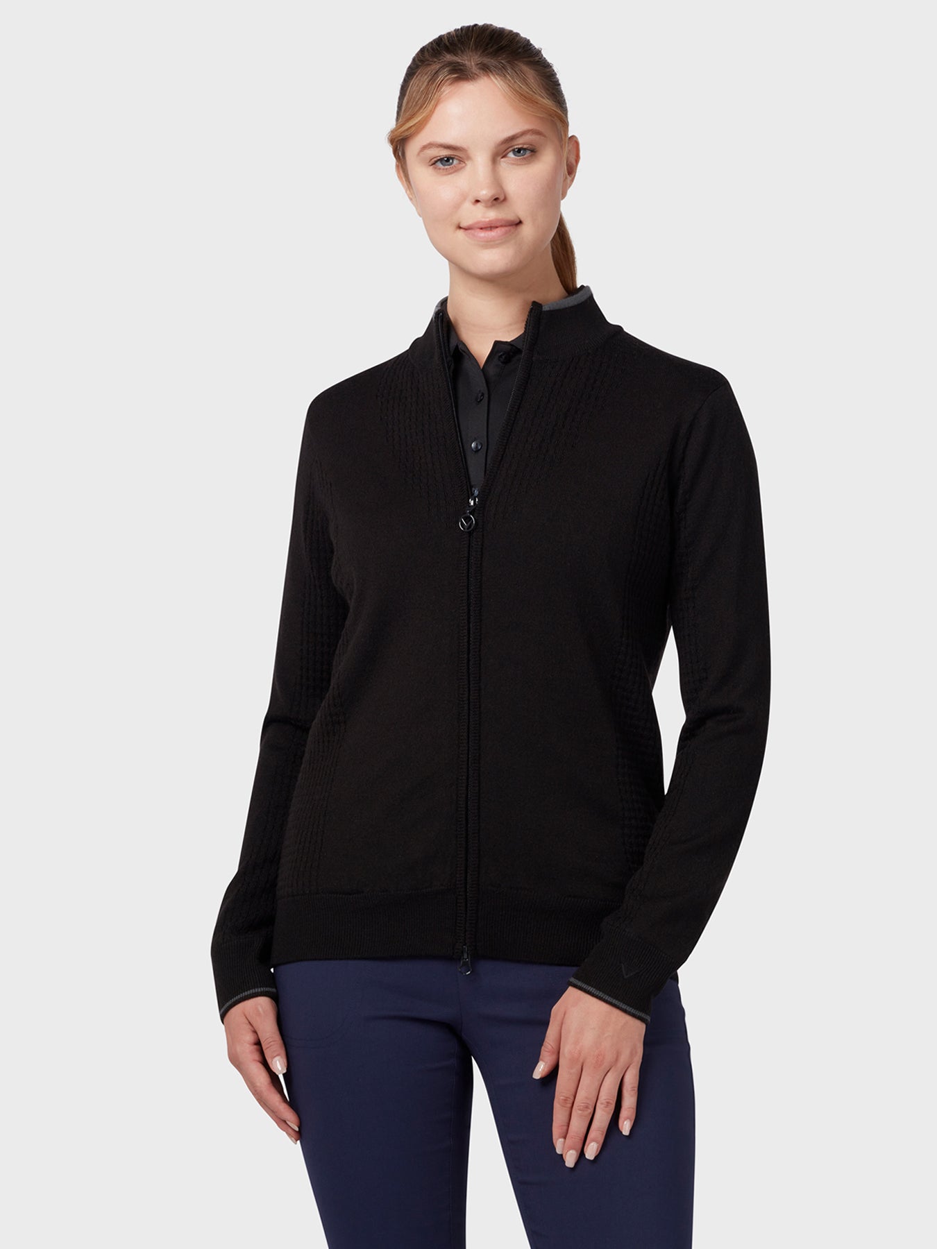 View Lined Windstopper FullZip Womens Sweater In Black Ink Black Ink L information