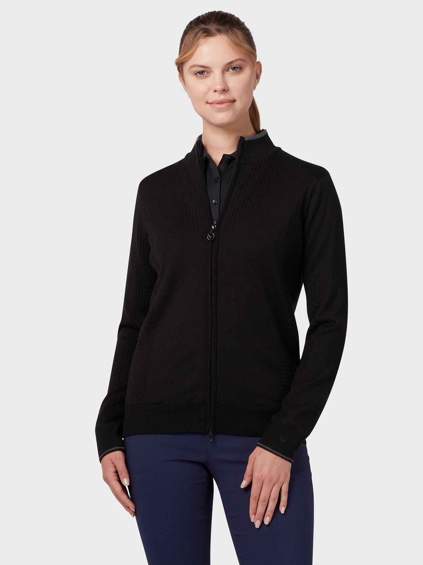 View Lined Windstopper FullZip Womens Sweater In Black Ink Black Ink XL information