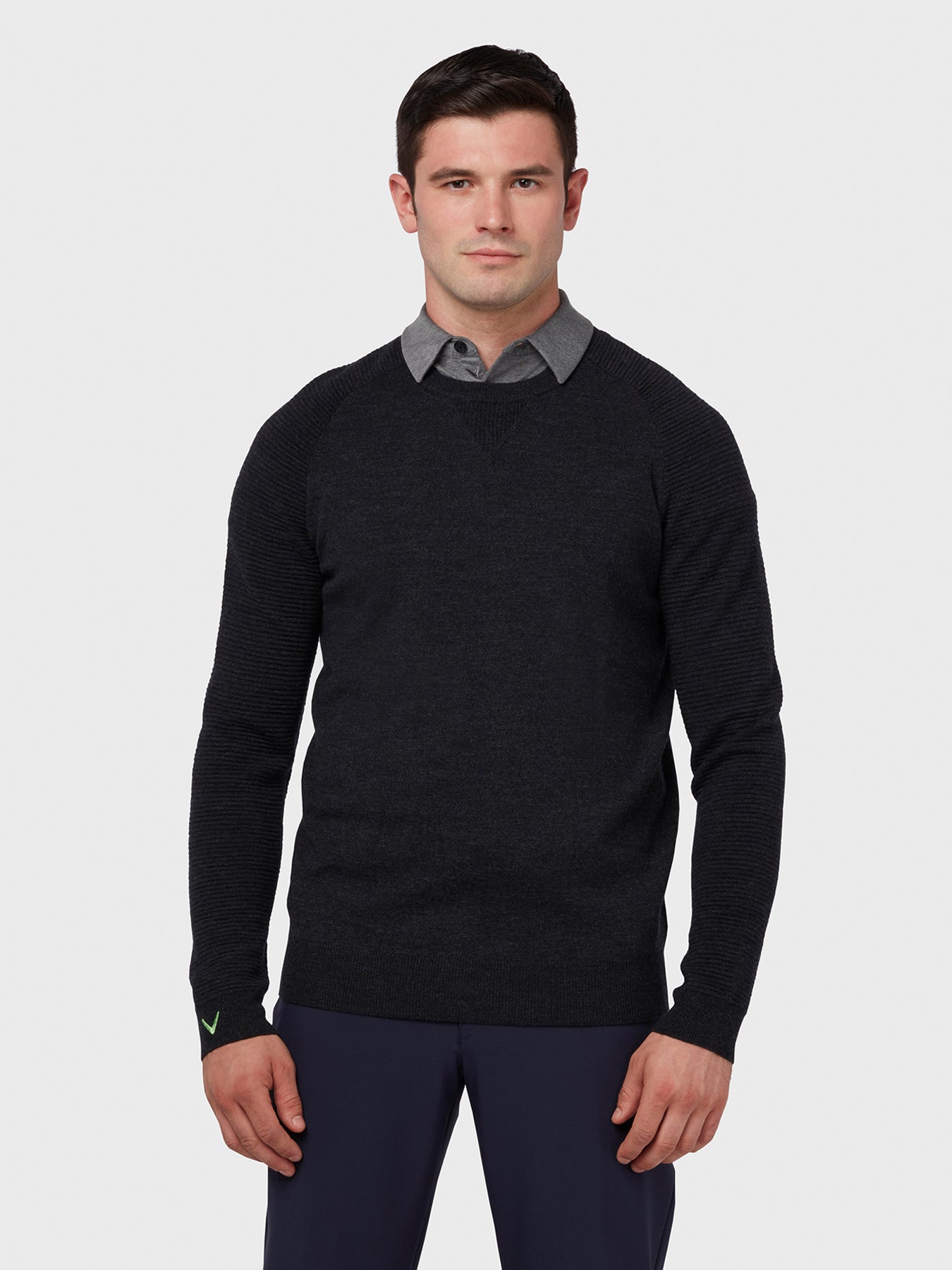 View X Series Merino Ottoman Sweater In Dark Caviar Heather Dark Caviar Heather XXL information