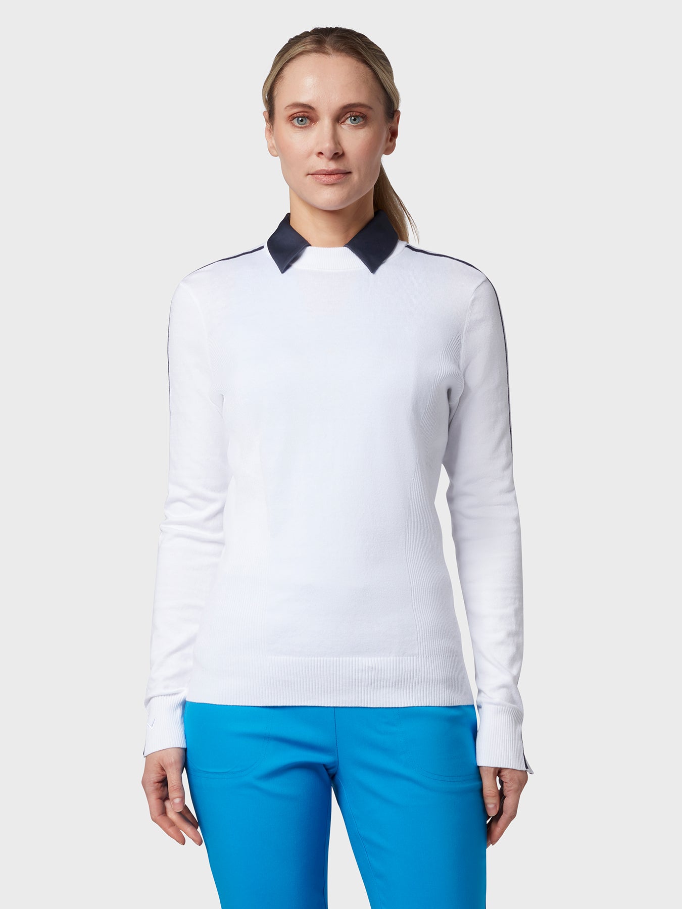 View Striped Womens Sweater In Bright White Bright White M information