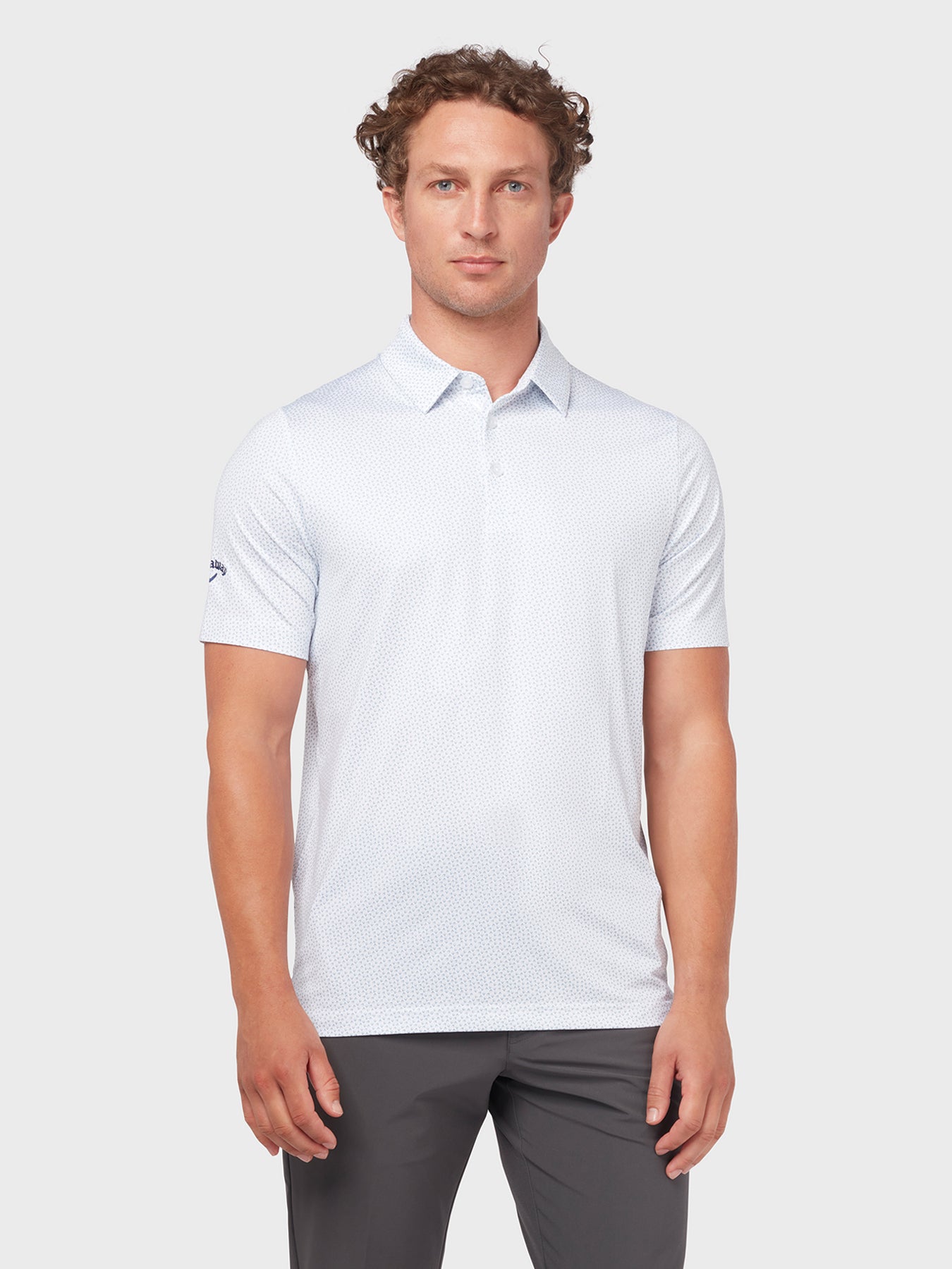 View Trademark Geo Print Polo In Bright White information